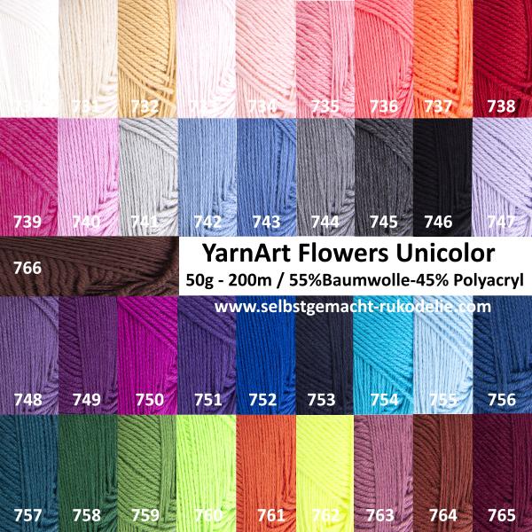YarnArt Flowers Unicolor Farbkarte